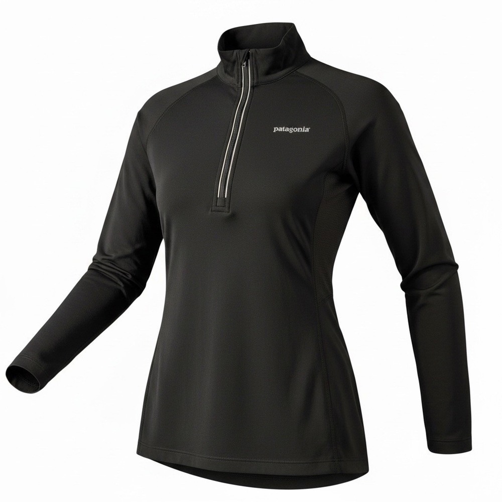 Patagonia Capilene 4 Expedition Weight Women Small Black 1/2 Zip Thermal